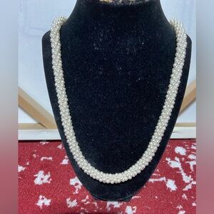Vintage Petite Faux Pearl Twisted Necklace